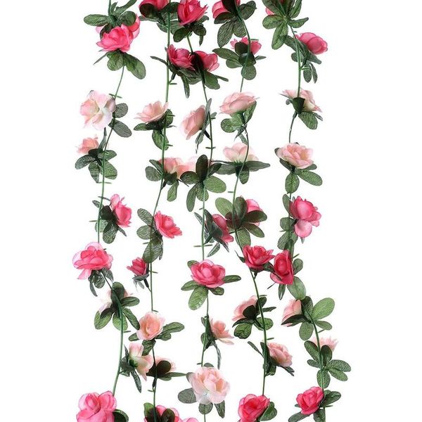 

5 pack 2.5m fake rose vine flowers garland plants artificial flower hanging rose ivy home l wedding party garden cra bbyswx