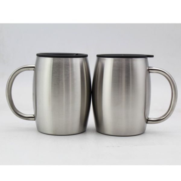 

14oz stainless steel mugs lid double walled insulated coffee beer tea mug tumbler with handle a05