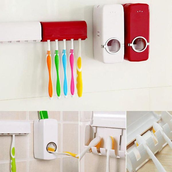 

1 set of creative toothbrush holder lazy toothpaste squeezer plastic automatic toothpaste squeezer toothbrush holder for washing and mouthwa