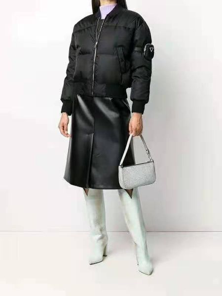 

women jacket down parks sleeves remove for lady slim style jackets, Black