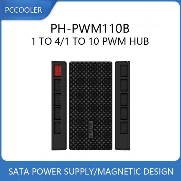 

pccooler ph-pwm110b 1 to 10 4pin pwm fan hub cpu cooling fan splitter adapter magnet adsorption