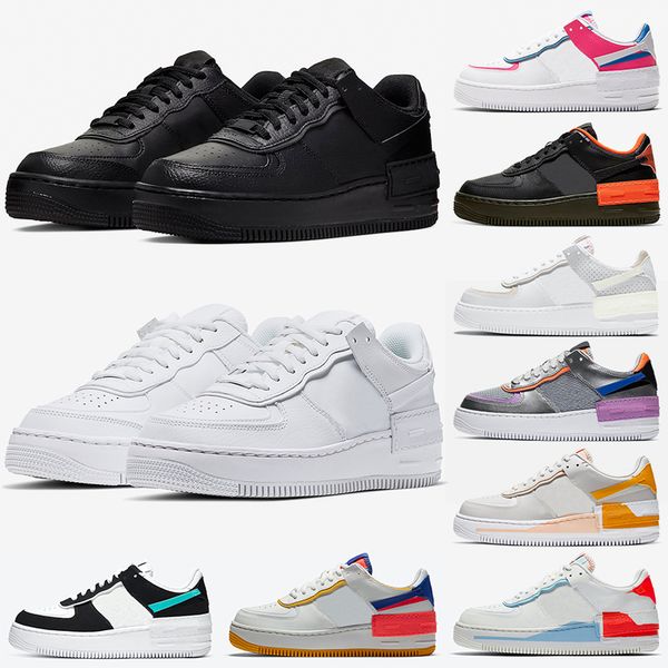 

men 1 shadow women trainers running shoes triple black white perforations aurora pollen rise fashion mens womens athletic sports sneakers, White;red