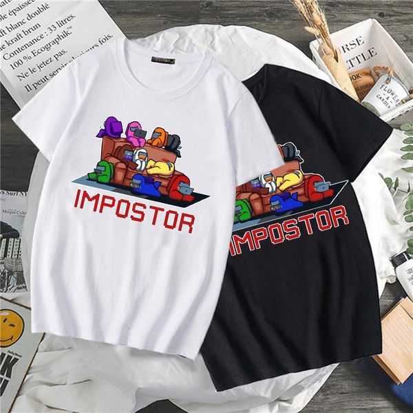 

dropship new game among us t shirt women y2k summer cartoon funny harajuku impostor t-shirt fashion tshirt female, White