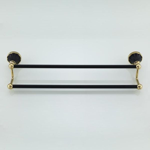 

blackgolden color настенный космический металл 55см двойное полотенце батончики ванная комната полотенца вешалка для ванной комнаты для ванн