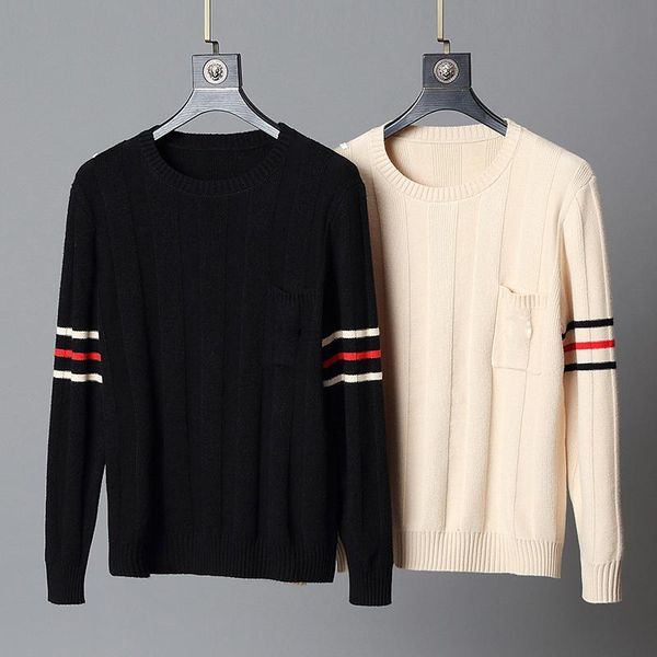 

r sweaters mens long sleeve fashion brand autumn spring man luxury clothing letter embroidery pullover sweater coat jumper, White;black