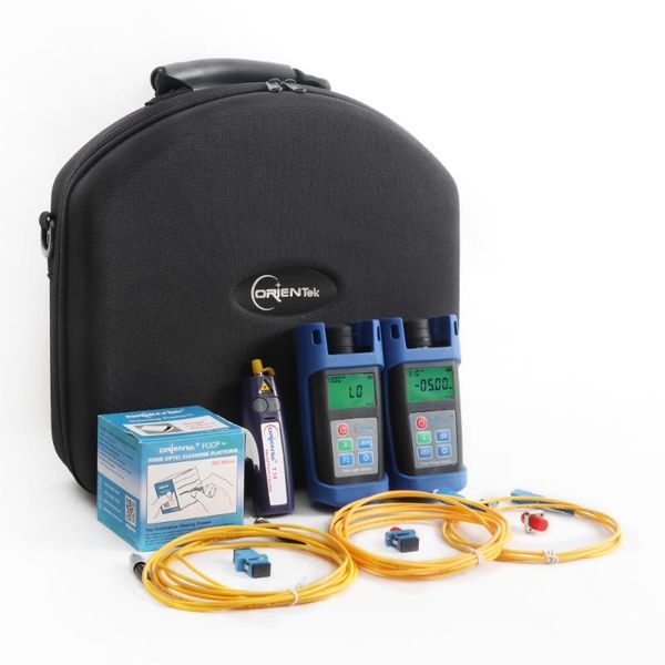 

fiber optic equipment orientek tlt-4e / 7e ftth loss test tool kit t25m opm+ optical light source+vfl+cleaning wipes