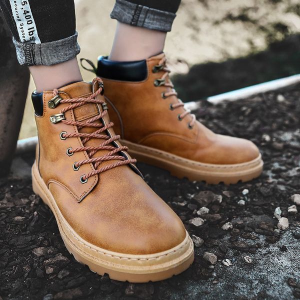 

autumn martin high british style ins medium rhubarb boots winter work clothes motorcycle men's fashion shoes c1212, Black;white