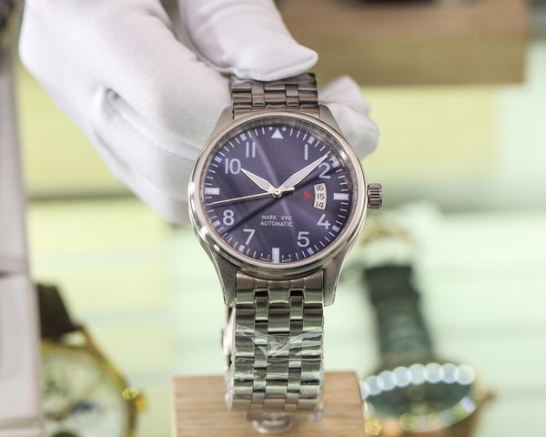 

2020 big pilot classic mark xvii men watches leather joker international wristwatches 2824 movement pilots mens watch d1010