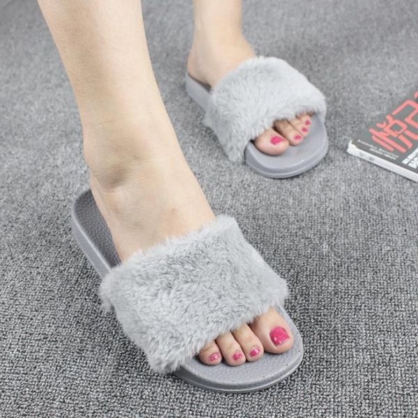 

new fashion winter wool slippers warm indoor home fur slippers y201026, Black