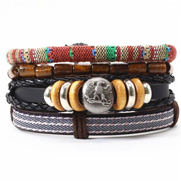 

hip hop bracelets punk charm handmade woven leather men bracelets women vintage bangle male homme men jewelry acc qylwnb, Golden;silver