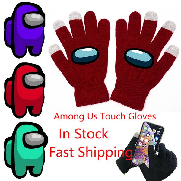 

amoung us touch gloves cycling bicycle motocross off-road touch screen glove men women full finger stretch warm comfortable gloves, Black