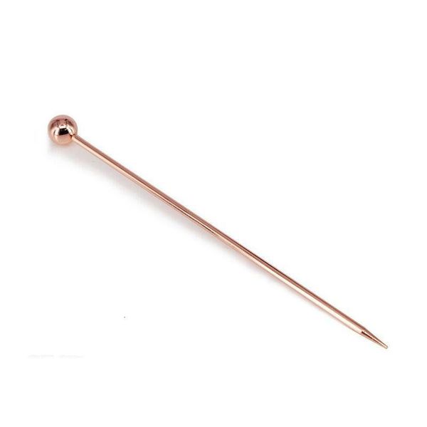 

uu457u factory price steel cocktail fruit titanium rose stainless gold colors bar tools drink stirring sticks martini pick 7 n