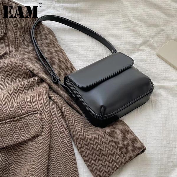 

cross body [eam] women early spring texture soft pu leather flap personality all-match crossbody shoulder bag fashion tide 2021 18a1426