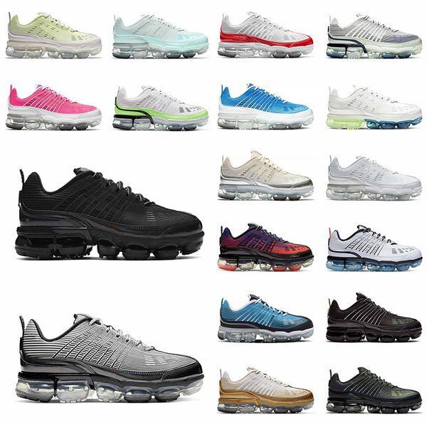 

mens womens 360 running shoes light aqua metallic gold barely volt cream colorway blue trainers sports sneakers chaussures 36-45, White;red