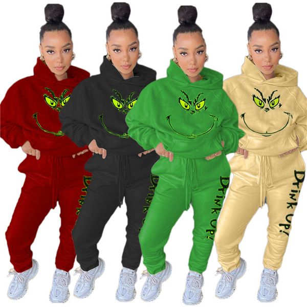 

designer women letters printed tracksuit cartoon long sleeve hoodies sweatershirt + casual pants clothing suit hooded sport outfits e121504, White