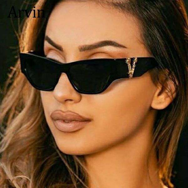 

retro vintage cat eye sunglasses women brand designer big frame sun glasses luxury woman 2021 fashion eyewear uv400, White;black