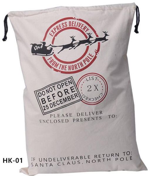 

11 шт. / лот санты мешок рождественские подарочные сумки холст хлопок лось санта-клаус драйвшими подарки сумка santa bag новый год подарочны