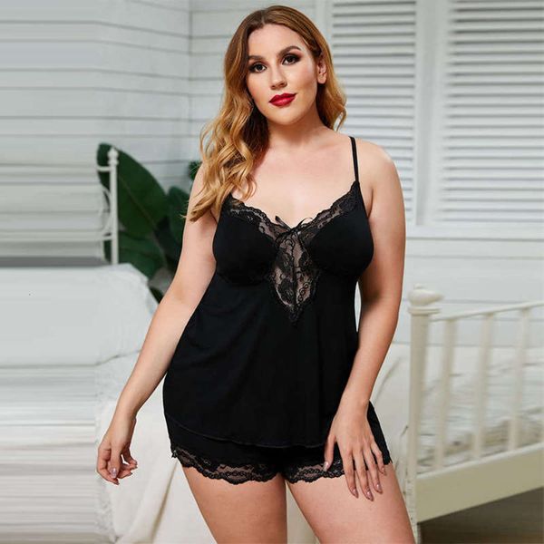 

woman's big size lace suspender fat pajamas women's sale, Black;gray
