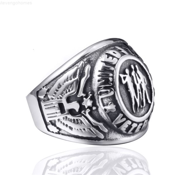 

wholesale men stainless steel ring usn navy commemorate jewelry, Silver