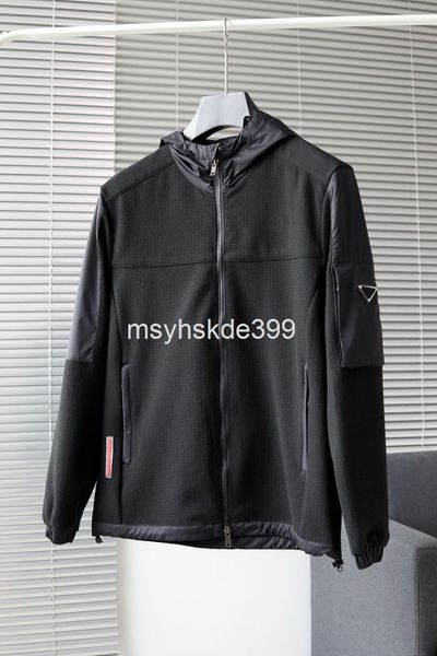 

men's jackets fw autumn winter men's sweater high end p family hooded jacket coat triangle, Black;brown