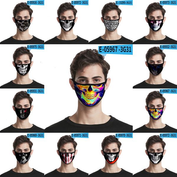 

3d skull personality designer fun fancy dress face mouth masks reusable dust warm windproof cotton mask 6 n68m8
