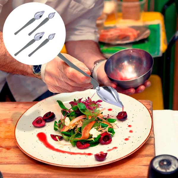 

spoons 4pcs plate dish sauce painting pencil chocolate tool culinary spoon