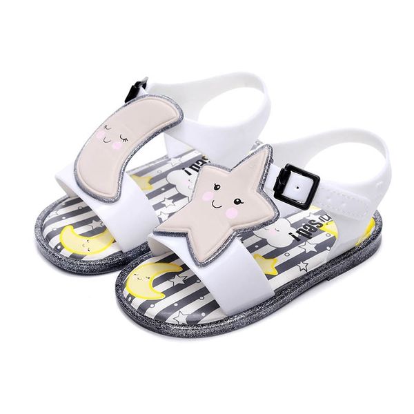 

mini melissa kids cartoon sandals new stars moon girls shoes sandals kids beach sandals melissa children shoes non-slip y201028, Black;red