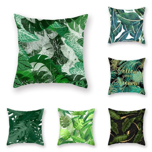 

rainforest green plants print cushion cover home decor sofa bed back cushion cover 45x45cm sofa bed chair seat pillowcase1
