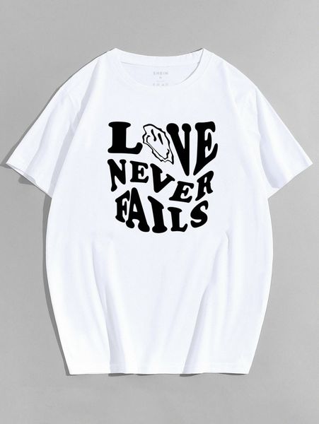 

men slogan & expression print tee 50po#, White;black