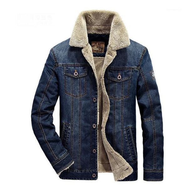 

men's jeans jackets winter warm fleece bomber jacket men fashion windproof cowboy windbreaker thick denim jackets jaqueta m-4xl1, Black;brown
