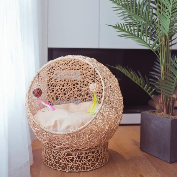 

cat beds & furniture climbing frame cat's nest hammock rattan scratch board knitting pet bed house supplies