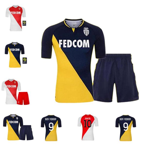

2020 2021 as monaco ben yedder soccer jerseys jovetic golovin 20 21 maillot de foot flocage jorge football shirt men+kids kit uniform, Black;yellow