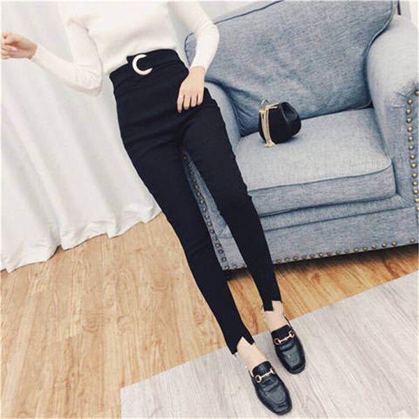 Frauen Black Denim Skinny Jean Classic Bleistift Hosen Taille Button Slim Legging Vintage Mom Fit Hohe Taille Jeans Elastische Femme 201105