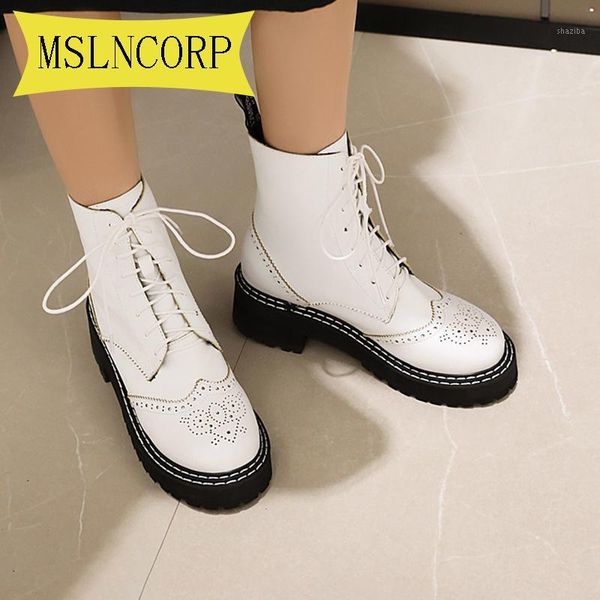 

boots big size 34-43 soft split leather women white ankle motorcycle female autumn winter shoes woman punk boot1, Black