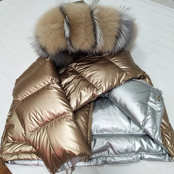 

2020 зимняя куртка женская реальная меховая воротник с капюшоном с капюшоном с капюшоном с капюшоном пальто белая утка вниз parkas женский с, Black