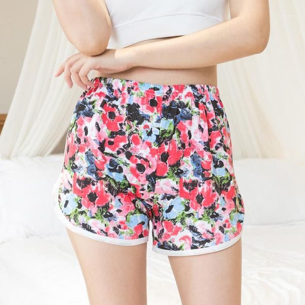

women's sleepwear plus size sleep bottoms women summer beach shorts loose outwear pants flower print home pajama sleepwear1, Black;red