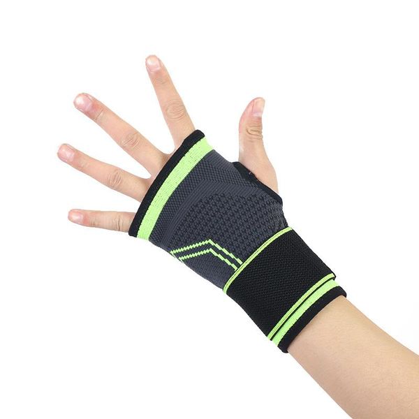 

wrist support outdoor cycling fitness palm sports breathable three-dimensional woven pressurized warm brace, Black;red