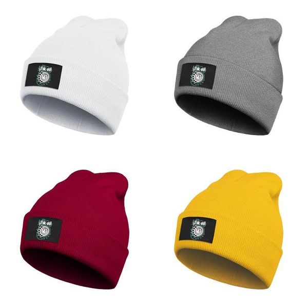 

мужские женщины мода шансы шапки мигание 182 панк рок смешное лицо растягивающее мягкое манжета равнина вязаная крышка музыкальное золото, Blue;gray