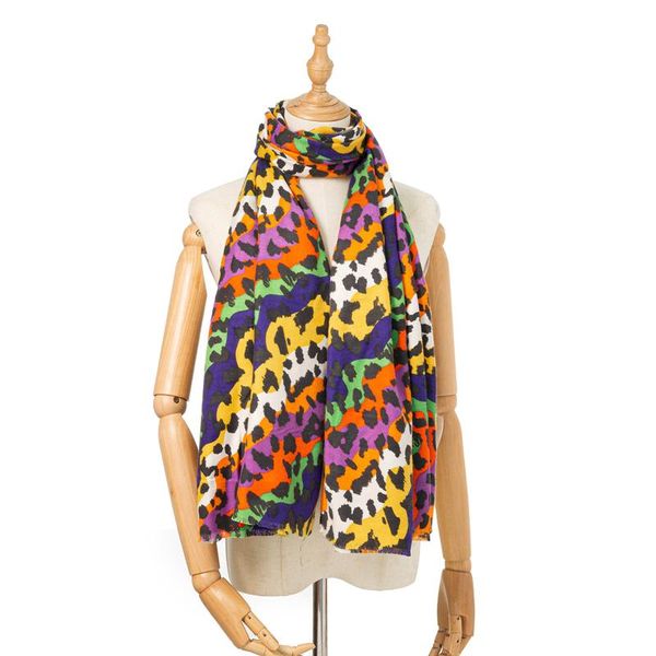 

leopard tassle scarf for women neckerchief animals printing shawl knit autumn winter scarves multi-color female-muffles, Blue;gray