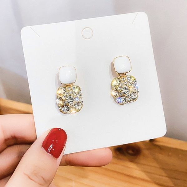 

925 серебряные игла серьги hrinestone серьги серьги super flash роскошные премиум женские сеть красные серьги, Silver