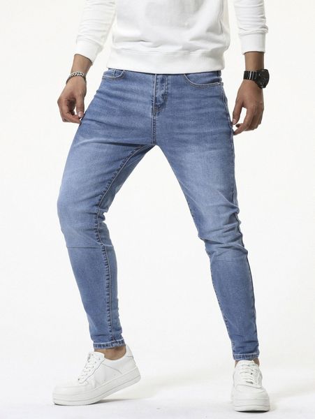 

men cat whisker washed jeans x2by#, Blue