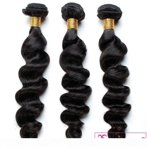 

brazilian virgin human hair 3 bundles deals 300 grams loose deep wave peruvian hair bundles 100% human hair extensions price, Black