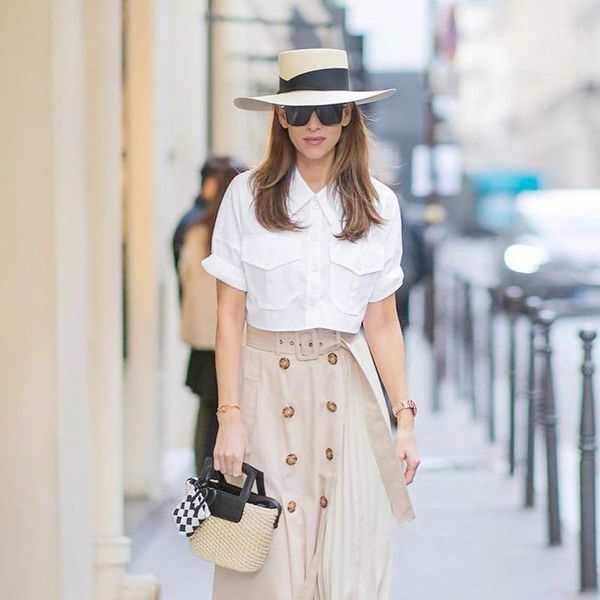 

women blouse 2020 summer women shirt short-sleeved blouse shirt 2020 short elegant white woman pocket1