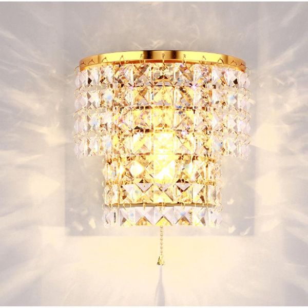

wall lamp yiyang european style crystal art sconce living room bedside reading dining el lighting arc led lights 7w