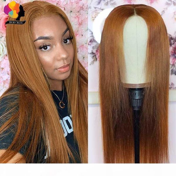 

remyblue #30 ginger blonde lace front human hair wigs pre-plucked baby hair 13x1lace part wig brazilian straight remy wigs, Black;brown