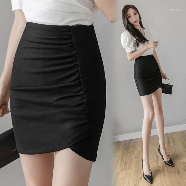 

coigarsam 3xl plus size women short skirt new high waist skirts black 20561