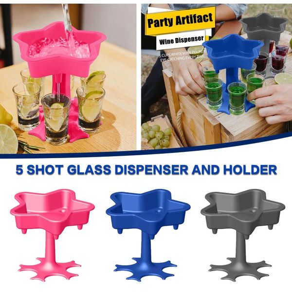

5 shot glass dispenser держатель держатель caddy dispenser caddy dispenser вечеринки питьевые игры бар коктейль вино быстрый наполнитель инс