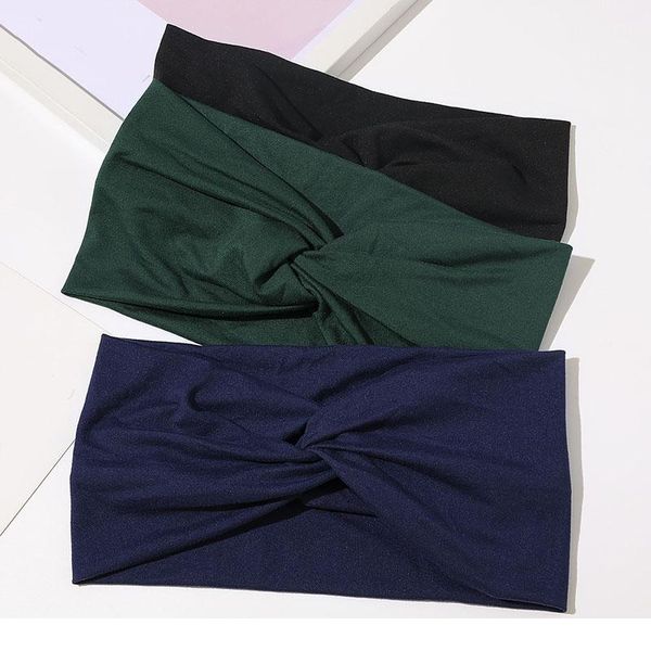 

16 color women wide sport yoga headband stretch hairband solid elastic hair band running turban head wrap scarf hair acc qylkiq