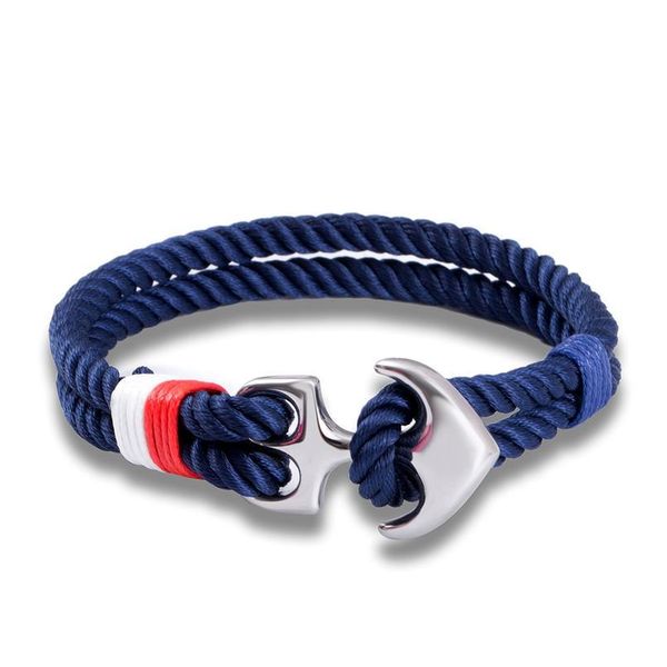 

new stainless steel anchor bracelets men nautical survival rope chain paracord bracelet male wrap metal sport hooks jlluym