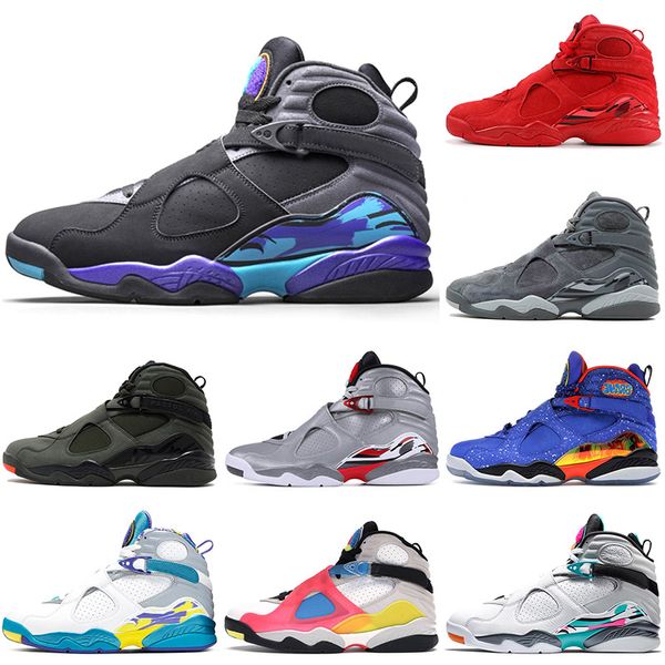 

aqua black high og quality basketball shoes 8 8s valentines day cool grey jumpman sport outdoor men women trainers sneakers 40-47